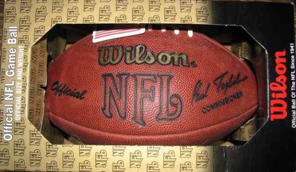 JOE NAMATH SIGNED FOOTBALL w/COA SCORE BOARD