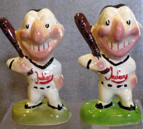 50's CLEVELAND INDIANS GIBBS-CONEER SALT & PEPPER SHAKERS