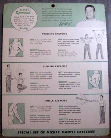 1956 MICKEY MANTLE 2 -SIDED EXERCISE POSTER