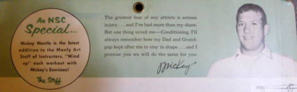 1956 MICKEY MANTLE 2 -SIDED EXERCISE POSTER