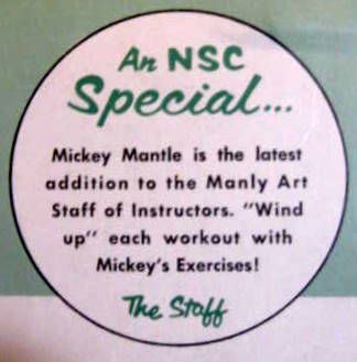 1956 MICKEY MANTLE 2 -SIDED EXERCISE POSTER