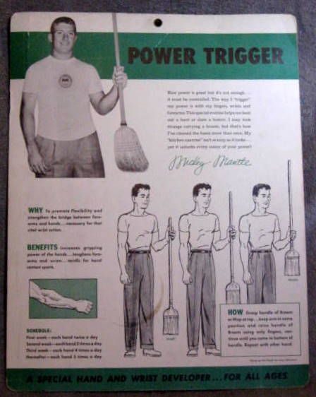 1956 MICKEY MANTLE 2 -SIDED EXERCISE POSTER