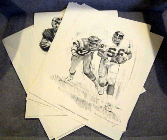 1981 NEW YORK GIANTS SHELL PLAYER POSTERS COMPLETE SET OF 6