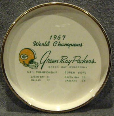 1967 GREEN BAY PACKERS WORLD CHAMPIONS ASHTRAY - LARGE