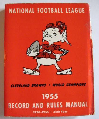 1955 NFL RECORD & RULES MANUAL - CLEVELAND BROWNS CHAMPS