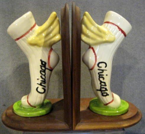 50's CHICAGO WHITE SOX FIGURAL BOOKENDS - GIBBS-CONNER