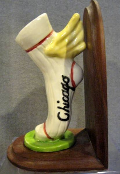 50's CHICAGO WHITE SOX FIGURAL BOOKENDS - GIBBS-CONNER