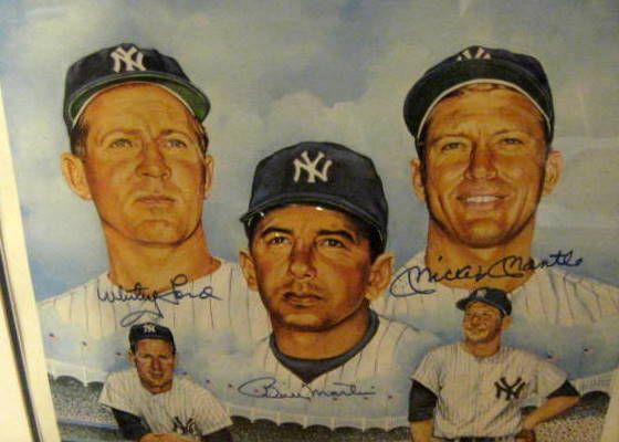 Lot Detail - MICKEY MANTLE/WHITEY FORD/BILLY MARTIN SIGNED L.E. LITHO w