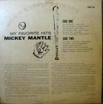 50's MICKEY MANTLE'S FAVORITE HITS RECORD ALBUM