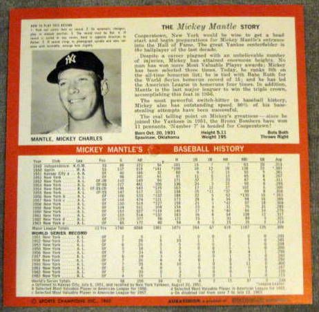 60's MICKEY MANTLE AURAVISION RECORD