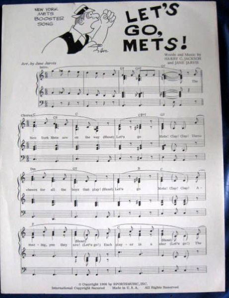 1966 LET'S GO METS!  SHEET MUSIC