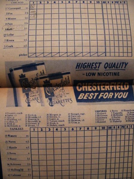 (2) 1954 NEW YORK YANKEES BASEBALL PROGRAMS