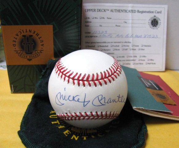 MICKEY MANTLE SIGNED UPPER DECK AUTHENTICATED BASEBALL