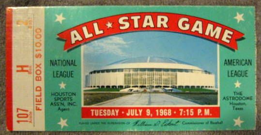 1968 BASEBALL ALL-STAR GAME LOT w/TICKET STUB