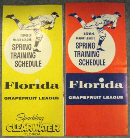 60's SPRING TRAINING GRAPEFRUIT LEAGUE SCHEDULES - (5)