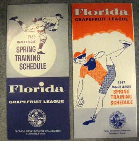 60's SPRING TRAINING GRAPEFRUIT LEAGUE SCHEDULES - (5)