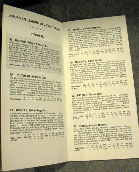 1972 ALL STAR GAME MEDIA GUIDES - AMERICAN LEAGUE & NATIONAL LEAGUE