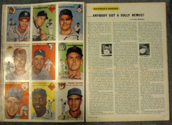 8/16/54 SPORTS ILLUSTRATED - 1st ISSUE w/BASEBALL CARDS
