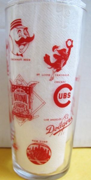 1962-64 MILWAUKEE BRAVES GLASS w/NATIONAL LEAGUE LOGOS