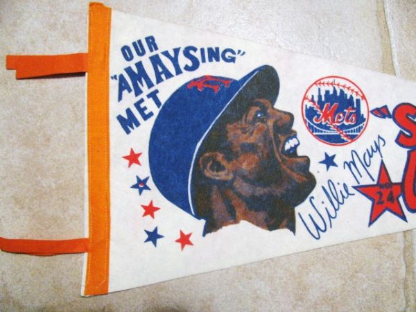 1973 WILLIE MAYS-NEW YORK METS PENNANT