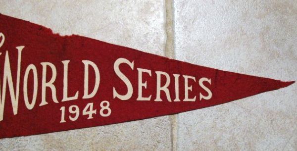 1948 CLEVELAND INDIANS WORLD SERIES ROSTER PENNANT 