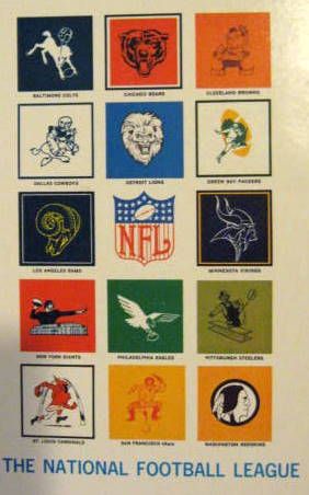 60's NFL BOOK COVERS - 4 DIFFERENT