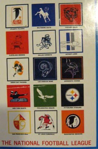 60's NFL BOOK COVERS - 4 DIFFERENT