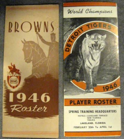 1946 TEAM ROSTER BOOKLETS- STL. BROWNS & DETROIT TIGERS