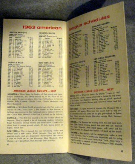 1962 & 1963 NFL/AFL & COLLEGE FOOTBALL GUIDE BOOKS w/SCHEDULES