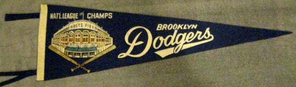 40's/50's BROOKLYN DODGERS  NATIONAL LEAGUE CHAMPIONS PENNANT