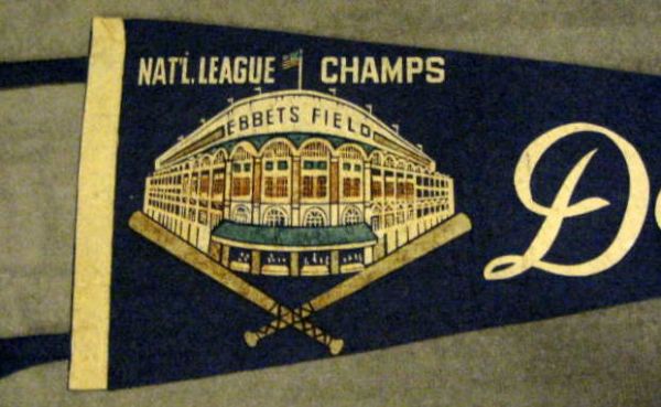 40's/50's BROOKLYN DODGERS  NATIONAL LEAGUE CHAMPIONS PENNANT