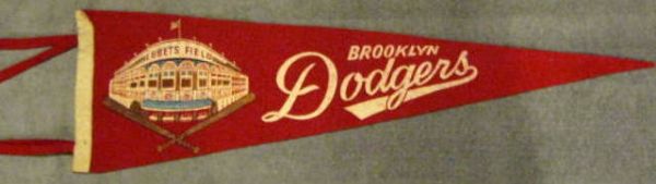 40's/50's BROOKLYN DODGERS EBBETS FIELD PENNANT