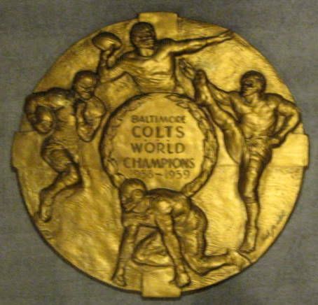 1958-1959 BALTIMORE COLTS WORLD CHAMPIONS PLAQUE