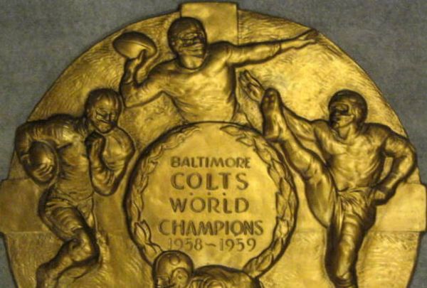 1958-1959 BALTIMORE COLTS WORLD CHAMPIONS PLAQUE