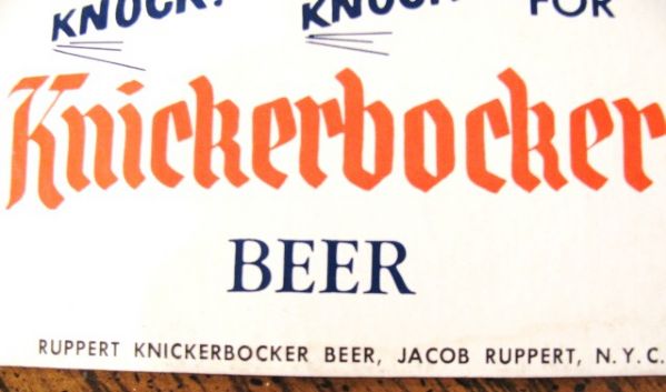 1950's NEW YORK YANKEES KNICKERBOCKER BEER STORE DISPLAY SIGN 