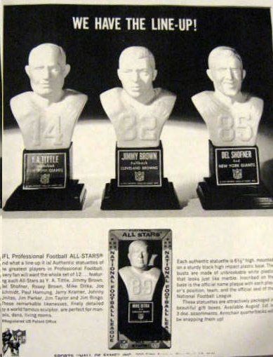 60's JIM TAYLOR GREEN BAY PACKERS ALL-STAR BUST MOLD