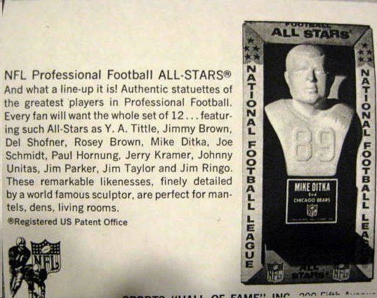 60's JIM TAYLOR GREEN BAY PACKERS ALL-STAR BUST MOLD