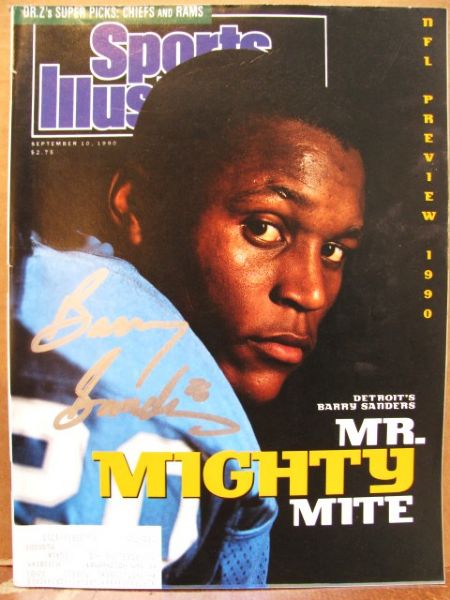 1990 BARRY SANDERS SIGNED SPORTS ILLUSTRATED w/JSA COA