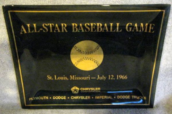 1966 ALL-STAR BASEBALL GAME GLASS TRAY - ST. LOUIS