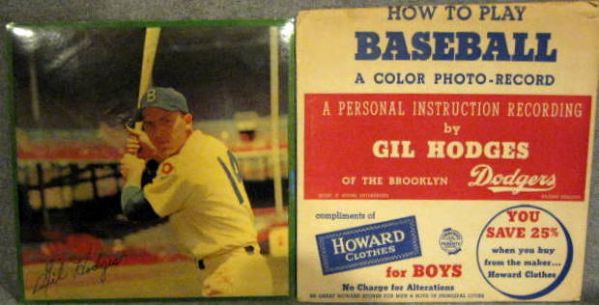 50's GIL HODGES BROOKLYN DODGERS HOW TO PLAY BASEBALL RECORD w/SLEEVE