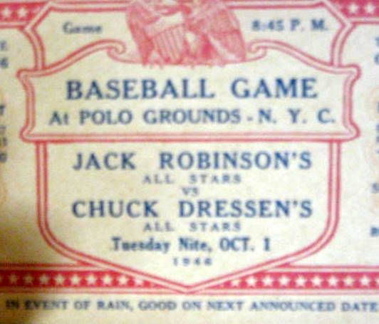 1946 JACKIE ROBINSON'S ALL STARS TICKET