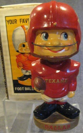 60's DALLAS TEXANS AFL BOBBING HEAD w/BOX