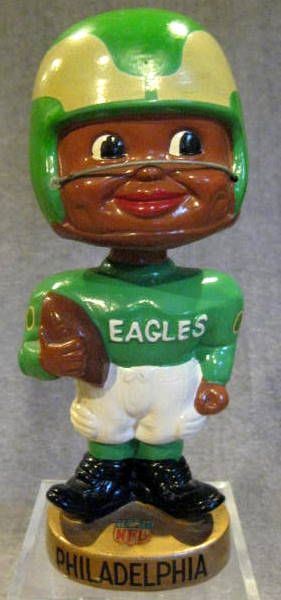 60's PHILADELPHIA EAGLES BLACK FACE BOBBING HEAD w/BOX