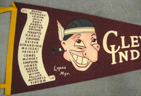 1952 CLEVELAND INDIANS SCROLL PENNANT