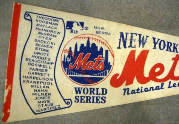 1973 NEW YORK METS NATIONAL LEAGUE CHAMPION PENNANT