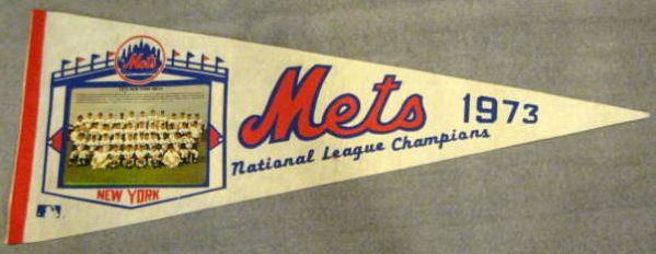 1973 NEW YORK METS NATIONAL LEAGUE CHAMPION PHOTO PENNANT