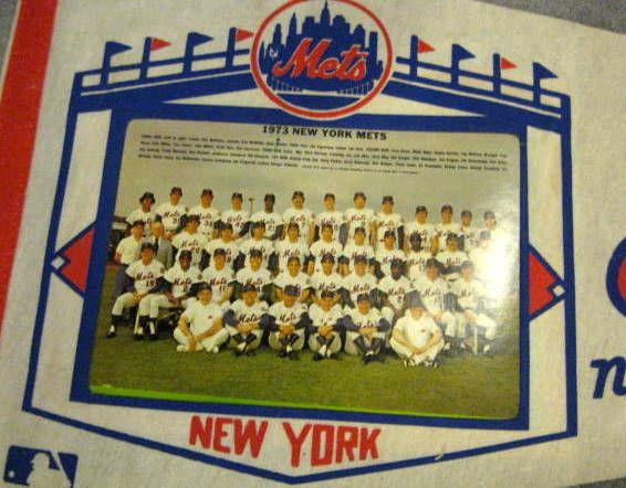 1973 NEW YORK METS NATIONAL LEAGUE CHAMPION PHOTO PENNANT