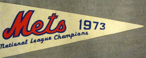 1973 NEW YORK METS NATIONAL LEAGUE CHAMPION PHOTO PENNANT