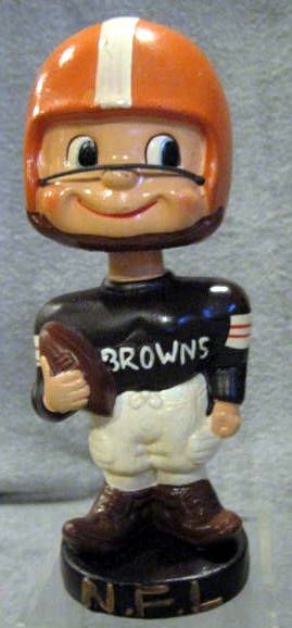 60's CLEVELAND BROWNS TOES-UP TYPE 1 BOBBING HEAD
