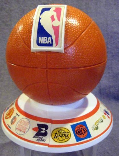 VINTAGE NBA BASKETBALL BANK w/TEAM LOGOS